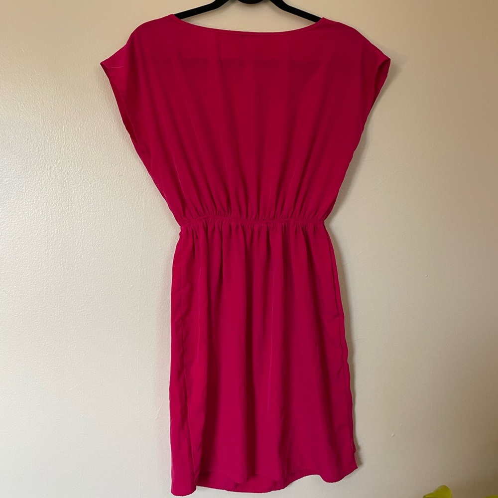 Soprano | Pink Scoop Neck Dress with Buttoned Sleeves | Size Medium - Picture 6 of 8